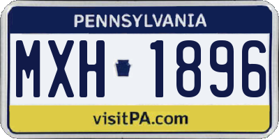 PA license plate MXH1896