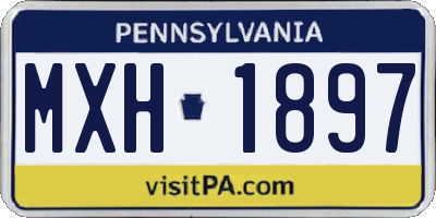 PA license plate MXH1897
