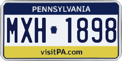 PA license plate MXH1898