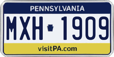 PA license plate MXH1909