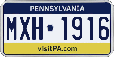 PA license plate MXH1916