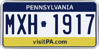 PA license plate MXH1917