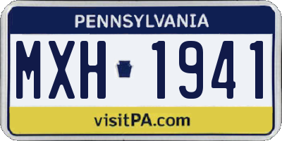 PA license plate MXH1941