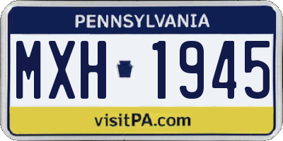 PA license plate MXH1945