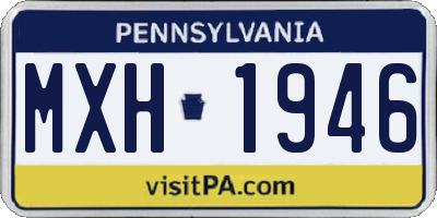 PA license plate MXH1946