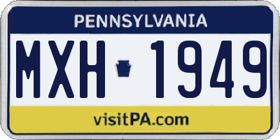 PA license plate MXH1949