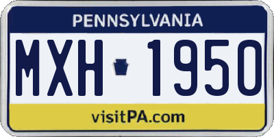 PA license plate MXH1950
