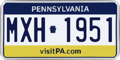 PA license plate MXH1951