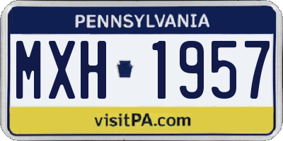 PA license plate MXH1957