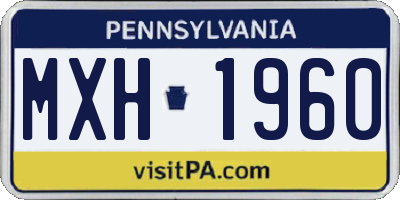 PA license plate MXH1960