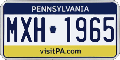 PA license plate MXH1965