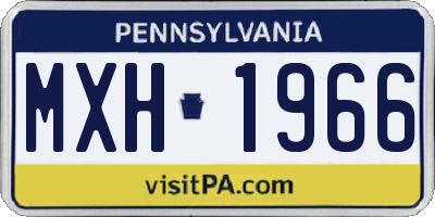 PA license plate MXH1966