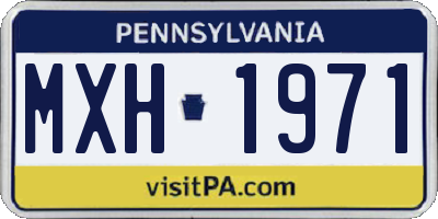PA license plate MXH1971