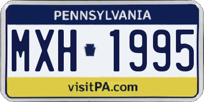 PA license plate MXH1995