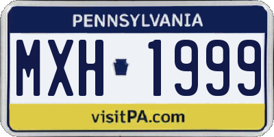 PA license plate MXH1999