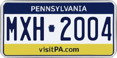 PA license plate MXH2004