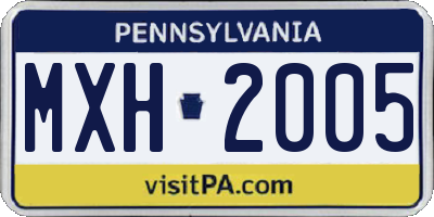 PA license plate MXH2005