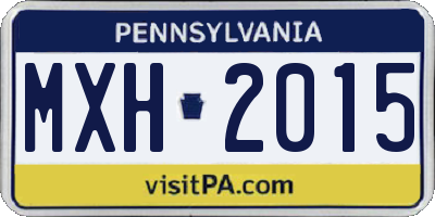 PA license plate MXH2015