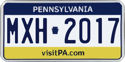 PA license plate MXH2017