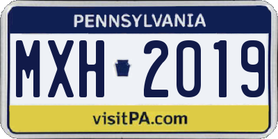 PA license plate MXH2019