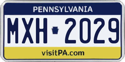 PA license plate MXH2029