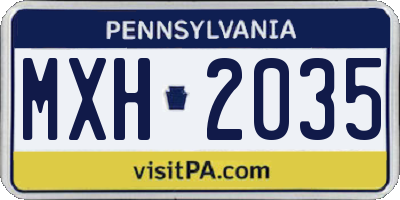 PA license plate MXH2035