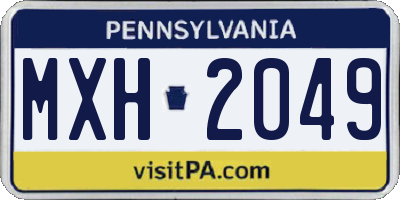 PA license plate MXH2049