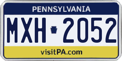 PA license plate MXH2052