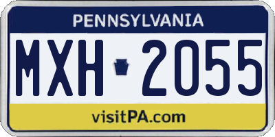 PA license plate MXH2055