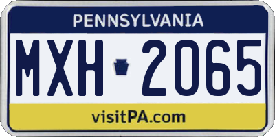 PA license plate MXH2065