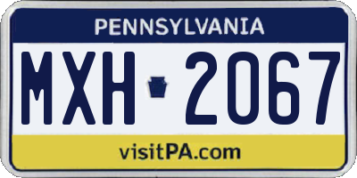PA license plate MXH2067