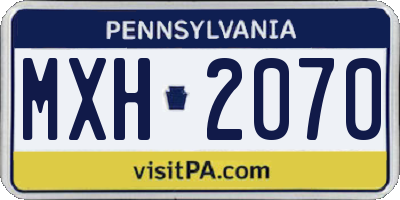 PA license plate MXH2070