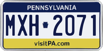 PA license plate MXH2071