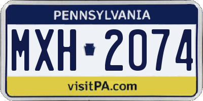 PA license plate MXH2074