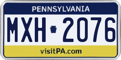 PA license plate MXH2076