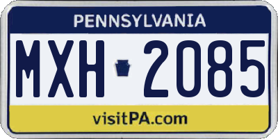 PA license plate MXH2085