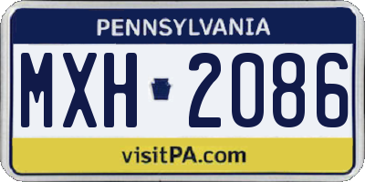 PA license plate MXH2086