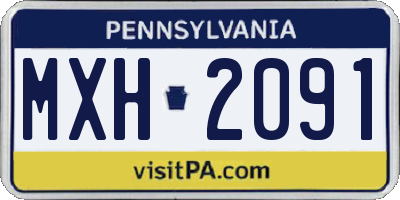 PA license plate MXH2091