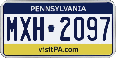 PA license plate MXH2097