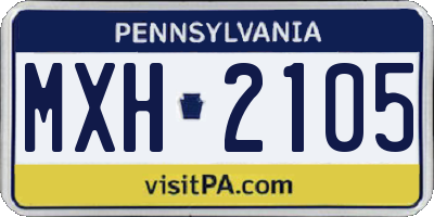 PA license plate MXH2105