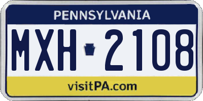 PA license plate MXH2108
