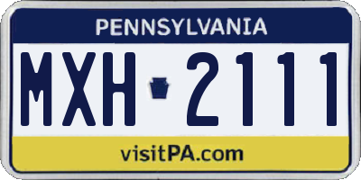 PA license plate MXH2111