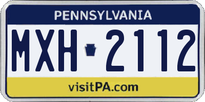PA license plate MXH2112