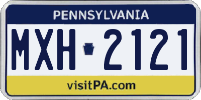 PA license plate MXH2121