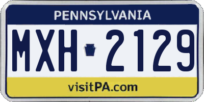 PA license plate MXH2129