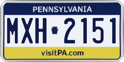 PA license plate MXH2151