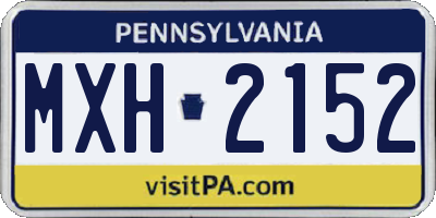 PA license plate MXH2152