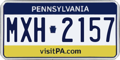 PA license plate MXH2157