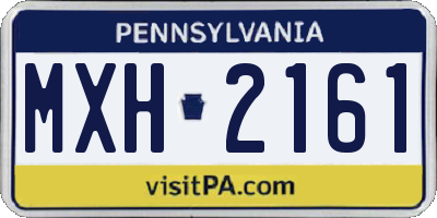 PA license plate MXH2161
