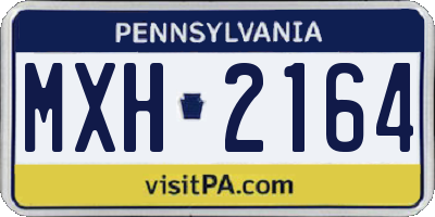 PA license plate MXH2164